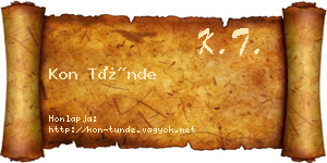 Kon Tünde névjegykártya